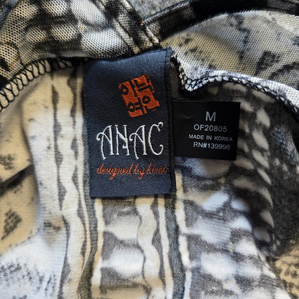 ANAC By Kimi Top Women Medium Gray Leopard Sheer Cardigan Oversized Y2K Casual - Picture 4 of 9